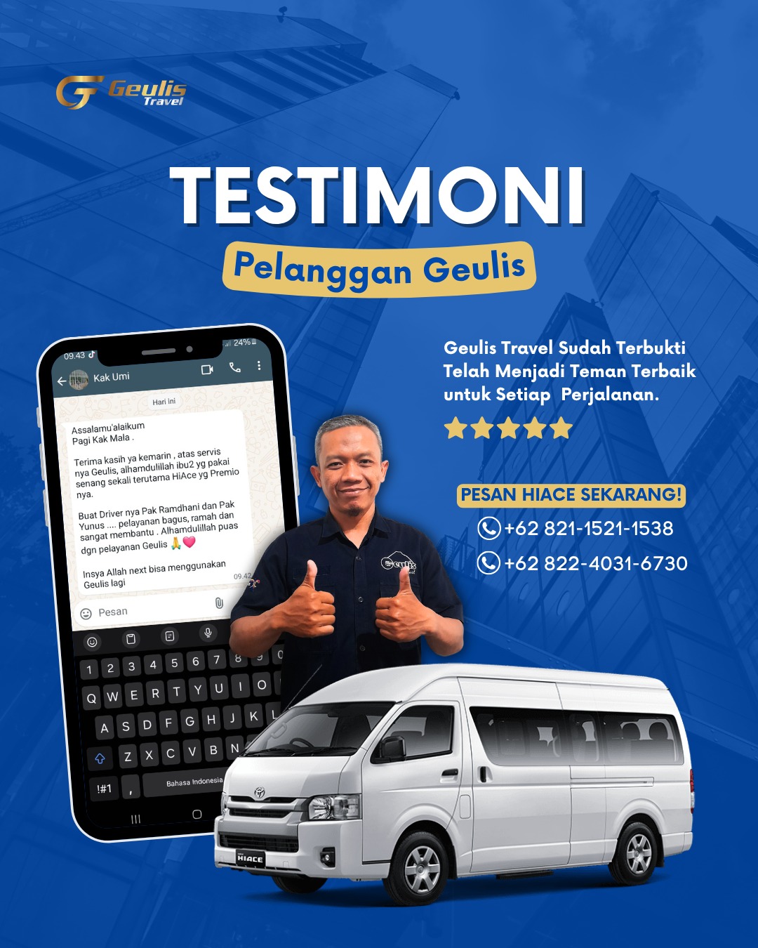 testimoni sewa hiace murah