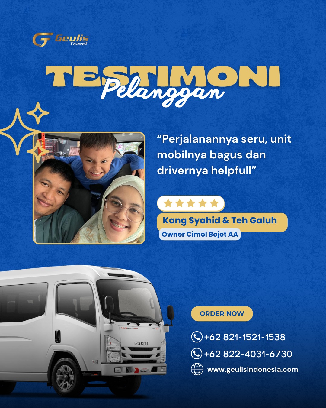 testimoni rental hiace